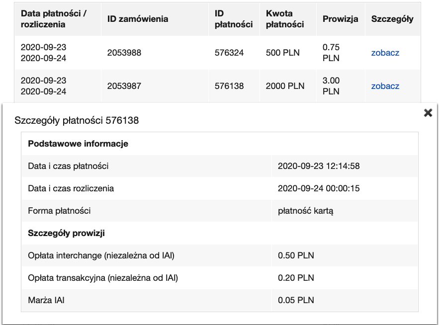 Raport Płatności IAI Pay w BOK - Raport Płatności IAI Pay w BOK