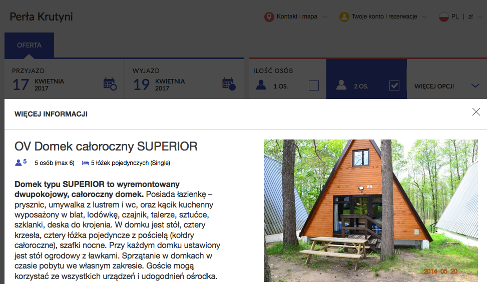 rezerwacja pokoju - widget